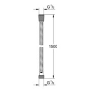 Grohe Metallbrauseschlauch RELEXA 1/2" x 1/2" 1500 mm chrom-1