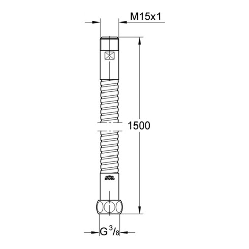 Grohe Metallbrauseschlauch RELEXA 1500 mm, für Spültischbatterien chrom