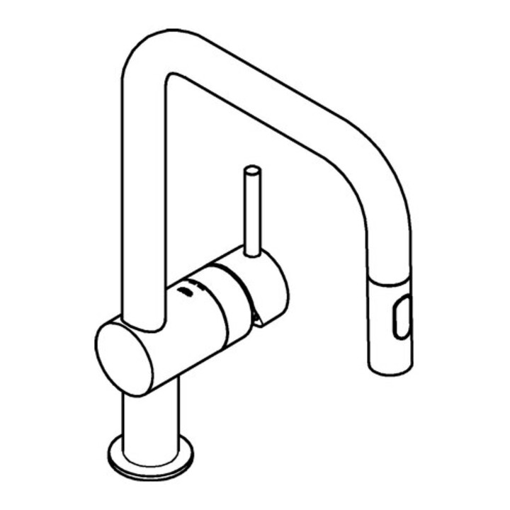 Grohe Minta Mitigeur évier 1/2", bec en U, douchette extractible, chrome