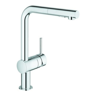 Grohe Minta Mitigeur évier 1/2", bec L, douchette extractible, chrome