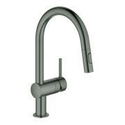 Grohe Minta Mitigeur évier 1 trou H chromé, douchette extractible, bec C