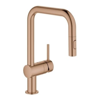 Grohe Minta Mitigeur évier chaud inox brossé, douchette extractible double, bec en U
