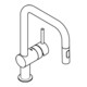 Grohe Minta Mitigeur évier chaud inox brossé, douchette extractible double, bec en U-3