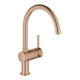 Grohe Minta Mitigeur évier monocommande chaud inox brossé, bec pivotant, sortie C-1