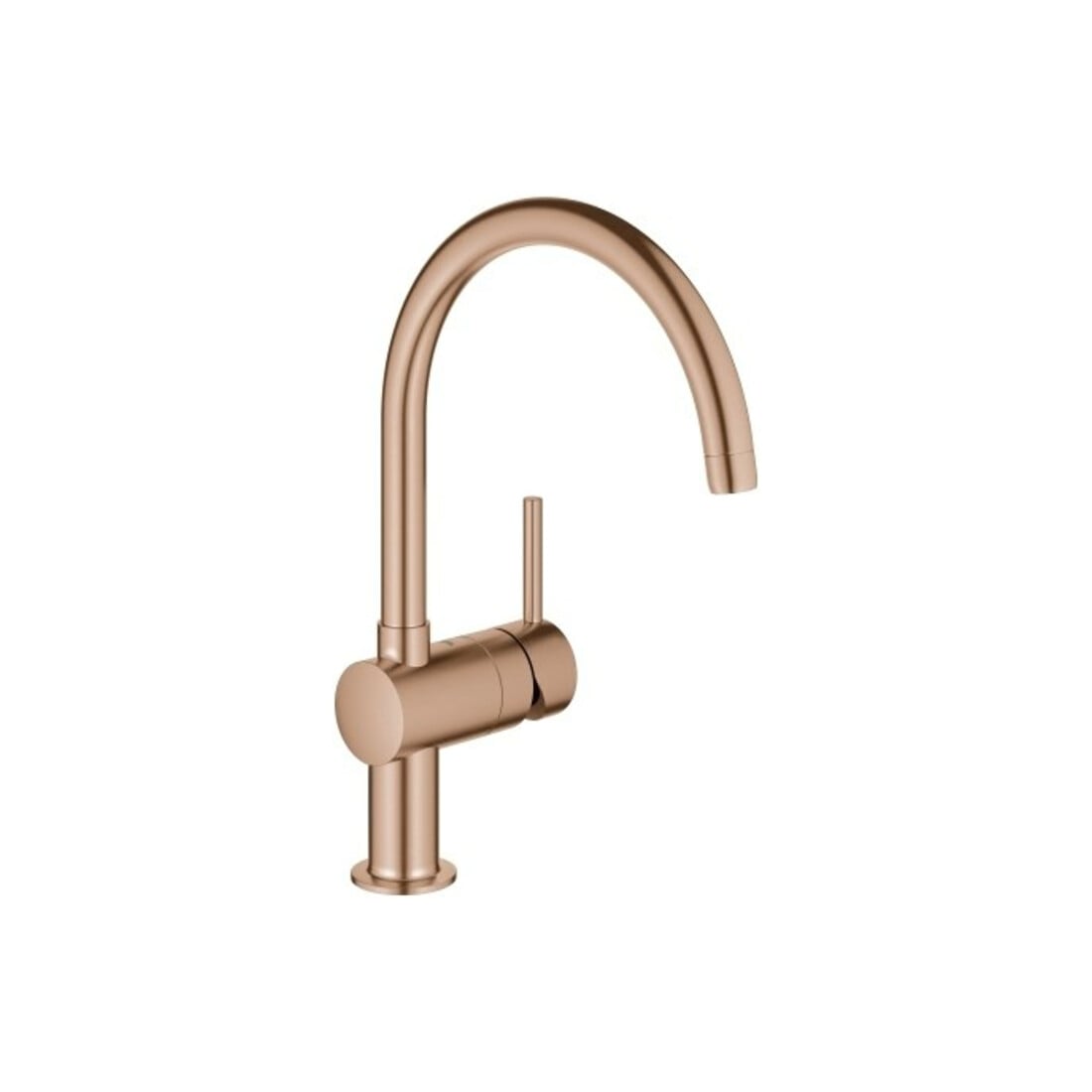Grohe Minta Mitigeur évier monocommande chaud inox brossé, bec pivotant, sortie C