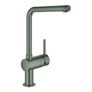Grohe Minta Mitigeur évier monocommande hd graphite brossé, bec en L pivotant