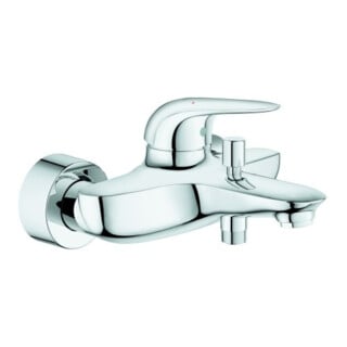 Grohe Mitigeur baignoire Eurostyle mono-commande chrome, levier métal fermé, montage mural