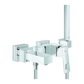 Grohe Mitigeur bain monocommande Eurocube chrome, avec ensemble douche, montage mural