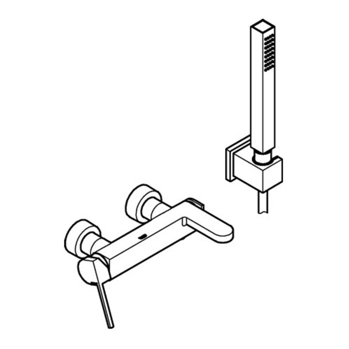 Grohe Mitigeur bain monocommande PLUS chrome, avec garniture, régulateur laminaire, AP