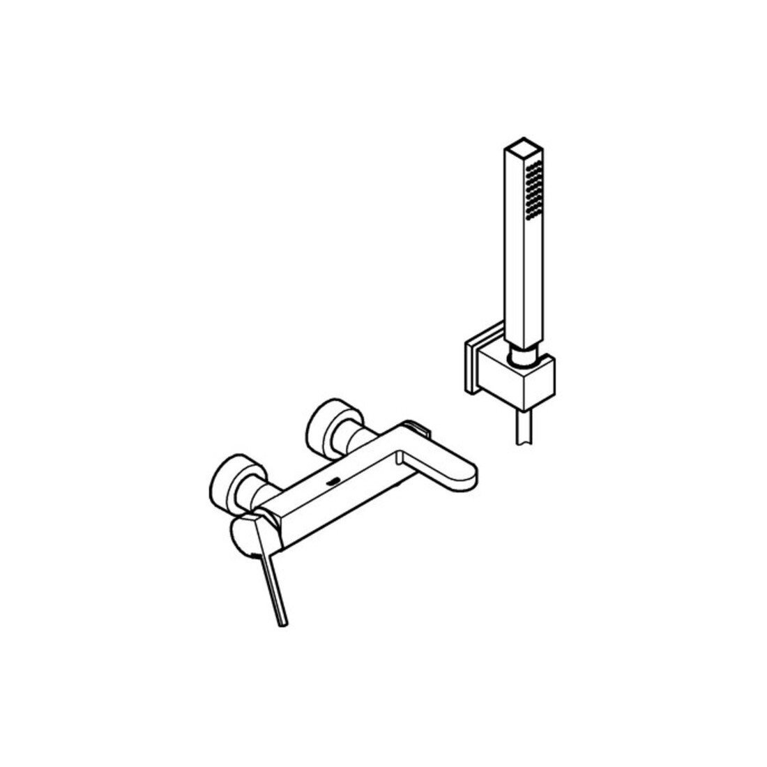 Grohe Mitigeur bain monocommande PLUS chrome, avec garniture, régulateur laminaire, AP
