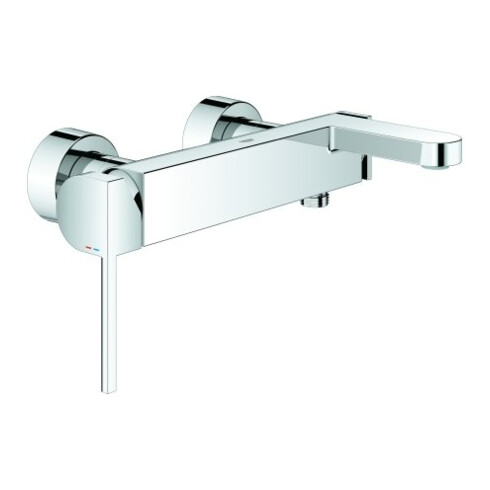 Grohe Mitigeur bain monocommande PLUS chrome, régulateur de jet laminaire, montage mural