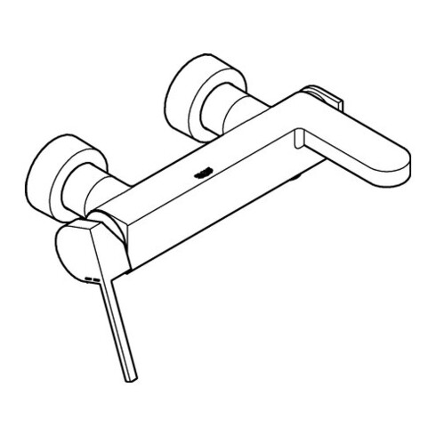 Grohe Mitigeur bain monocommande PLUS chrome, régulateur de jet laminaire, montage mural
