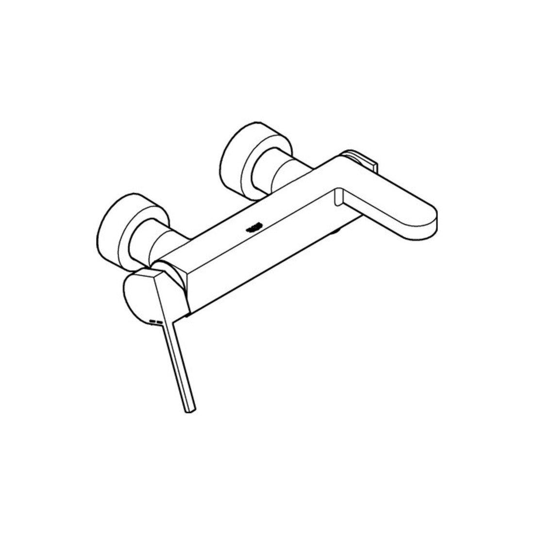 Grohe Mitigeur bain monocommande PLUS chrome, régulateur de jet laminaire, montage mural