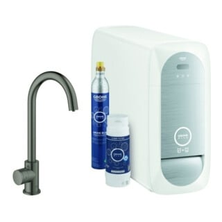 Grohe Mitigeur évier Blue Home hd graphite brossé, kit mono-starter
