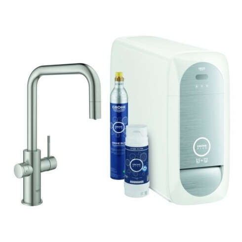Grohe Mitigeur évier Blue Home sst, bec en U, démarreur K, bec extractible M