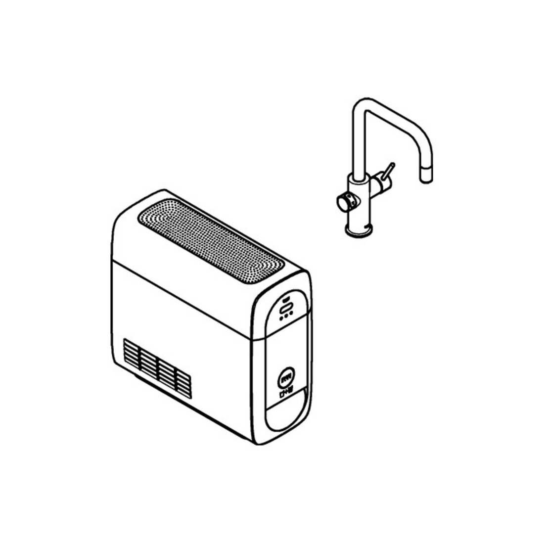 Grohe Mitigeur évier Blue Home sst, bec en U, démarreur K, bec extractible M