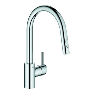 Grohe Mitigeur évier Concetto 1/2", bec haut, douchette extractible, chrome