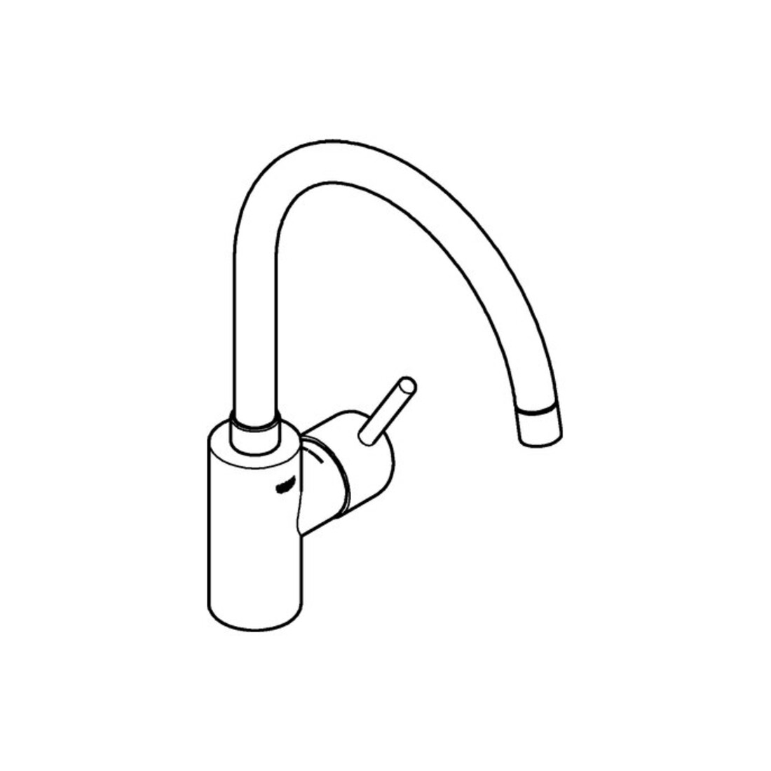 Grohe Mitigeur évier Concetto 1/2", bec haut, supersteel