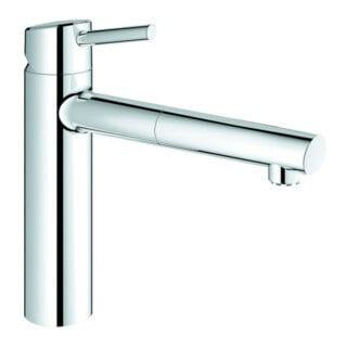 Grohe Mitigeur évier Concetto 1/2", DN, bec moyen, laminaire, chrome