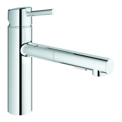 Grohe Mitigeur évier Concetto chrome, douchette extractible, bec moyen