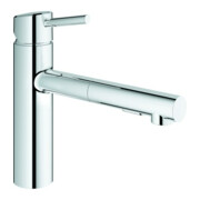 Grohe Mitigeur évier Concetto chrome, douchette extractible, bec moyen