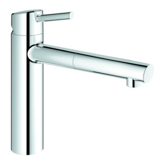 Grohe Mitigeur évier Concetto chromé, mousseur extractible, bec moyen