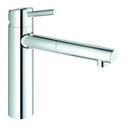 Grohe Mitigeur évier Concetto chromé, mousseur extractible, bec moyen