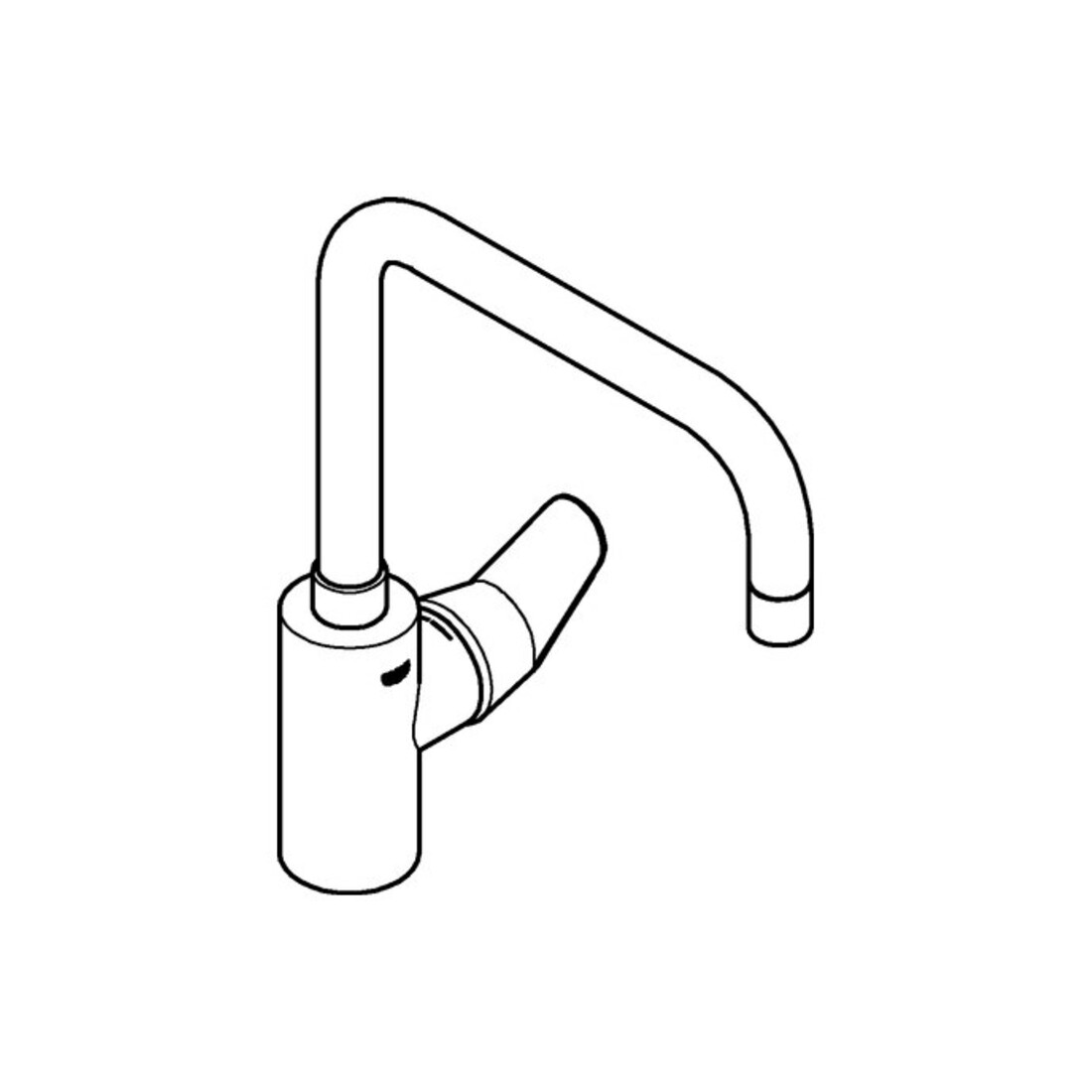 Grohe Mitigeur évier Eurodisc Cosmopolitan 1/2", bec haut, chrome