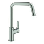 Grohe Mitigeur évier Eurosmart supersteel, bec haut pivotant