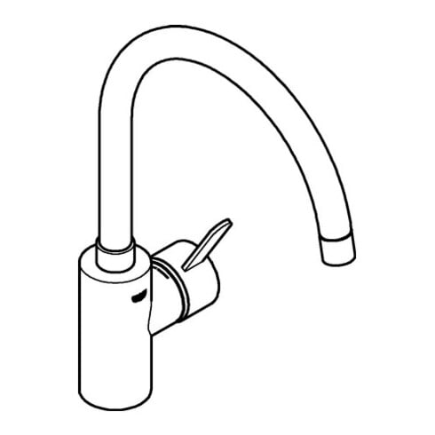Grohe Mitigeur évier Eurostyle C 1/2", bec haut, EcoJoy 5,7 l/m mousseur, chrome