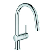 Grohe Mitigeur évier Minta 1/2", bec C, douchette extractible, chrome
