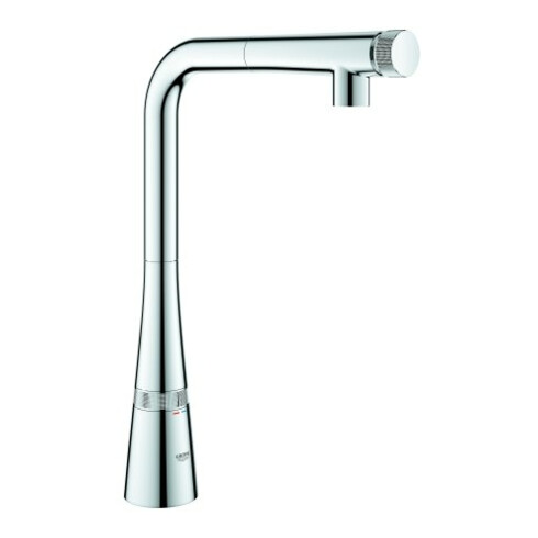 Grohe Mitigeur évier Zedra SmartC bec extractible, jet laminaire, chrome
