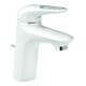 Grohe Mitigeur lavabo Eurostyle 1/2", S, avec vidage, levier ouvert, avec flexibles, blanc-1