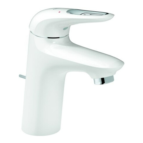 Grohe Mitigeur lavabo Eurostyle 1/2", S, avec vidage, levier ouvert, avec flexibles, blanc
