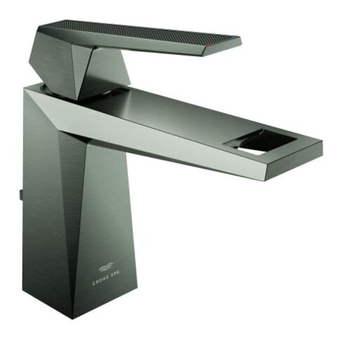 Grohe Mitigeur lavabo monocommande Allure Brilliant P. Coll. 1/2", M, G avec poignée ronde, graphite mat
