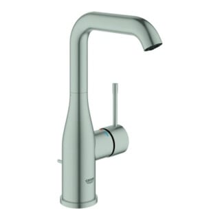 Grohe Mitigeur lavabo monocommande Essence supersteel, taille L, avec garniture de vidage