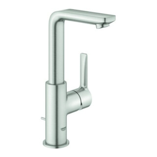 Grohe Mitigeur lavabo monocommande Lineare 1/2", taille L, garniture de vidage, supersteel