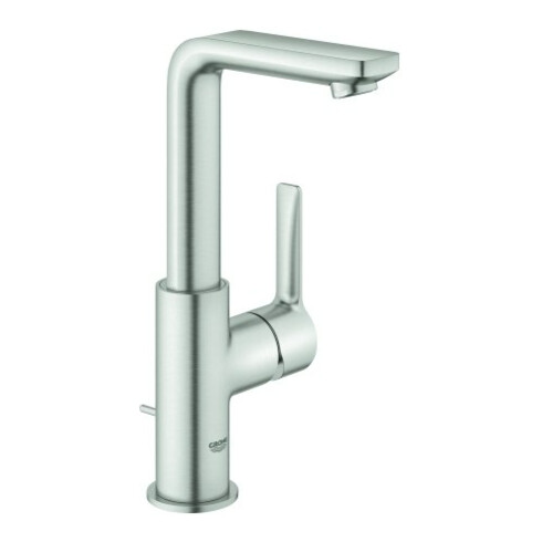 Grohe Mitigeur lavabo monocommande Lineare 1/2", taille L, garniture de vidage, supersteel