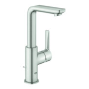 Grohe Mitigeur lavabo monocommande Lineare 1/2", taille L, garniture de vidage, supersteel