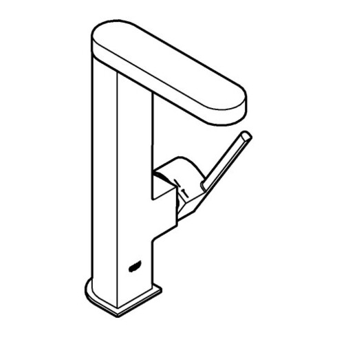 Grohe Mitigeur lavabo monocommande PLUS 1/2", L, bec fixe, vidage extractible, vidage poussoir, c