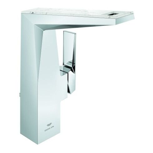 Grohe Mitigeur lavabo monotrou Allure Brilliant P. Coll. 1/2", taille L, poignée avec inserts, chrome