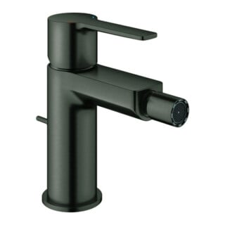 Grohe Mitigeur monocommande bidet Lineare 1/2", garniture vidage, graphite dur brossé