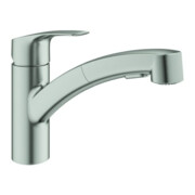 Grohe Mitigeur monocommande d'évier Eurosmart 1/2, bec plat, sortie, bec extractible, super chromé