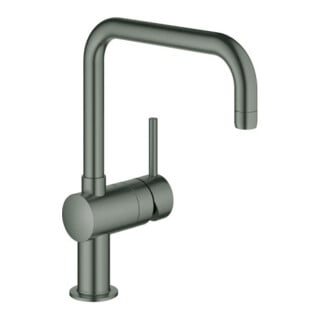 Grohe Mitigeur monocommande d'évier Minta HD graphite brossé, bec en U pivotant