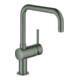 Grohe Mitigeur monocommande d'évier Minta HD graphite brossé, bec en U pivotant-1