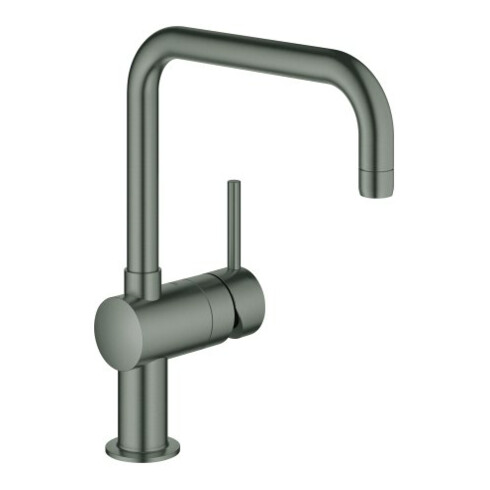 Grohe Mitigeur monocommande d'évier Minta HD graphite brossé, bec en U pivotant