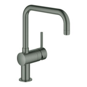 Grohe Mitigeur monocommande d'évier Minta HD graphite brossé, bec en U pivotant