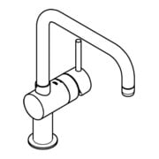 Grohe Mitigeur monocommande d'évier Minta HD graphite brossé, bec en U pivotant-3