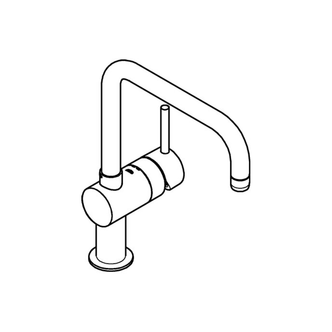 Grohe Mitigeur monocommande d'évier Minta HD graphite brossé, bec en U pivotant