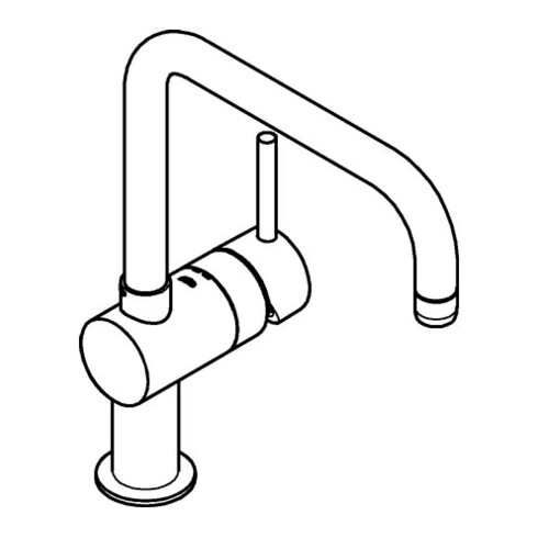 Grohe Mitigeur monocommande d'évier Minta HD graphite brossé, bec en U pivotant